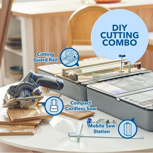 Dremel Blueprint 12V Bundle - Portable Saw Station with Brushless Compact Circular and Multi-Purpose Cutting Case + Brushless Project Multi-Tool with Integrated Application Selector in Kuwait