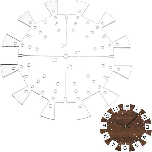BENECREAT 4-Piece Set 11.8inch Clock Router Template, Acrylic Router Inlay Template for Woodworking with 7.5mm Guide Holes Precision Circular Cutting Tool in Kuwait