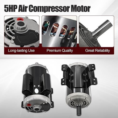 23378805 54421193 Air Compressor Motor Fits for Ingersoll Rand | Single Phase 5HP 3450 RPM 184T Frame 208-230V in Kuwait