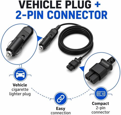 13FT N506585 Replacement Inflator Cord, 12V DC Car Power Supply Cable Compatible with DeWalt DCC020IB 20V MAX Tire Inflator Air Compressor in Kuwait