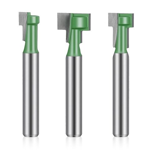 3pcs Keyhole Router Bits Set 1/4" Shank T Slot Cutter Set Router Bits 5/16, 3/8, 1/2 Inch Blade Diameter for Wood Hex Bolt T-Track Slotting Milling Cutters Home DIY in Kuwait