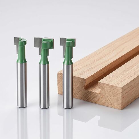 3pcs Keyhole Router Bits Set 1/4" Shank T Slot Cutter Set Router Bits 5/16, 3/8, 1/2 Inch Blade Diameter for Wood Hex Bolt T-Track Slotting Milling Cutters Home DIY in Kuwait