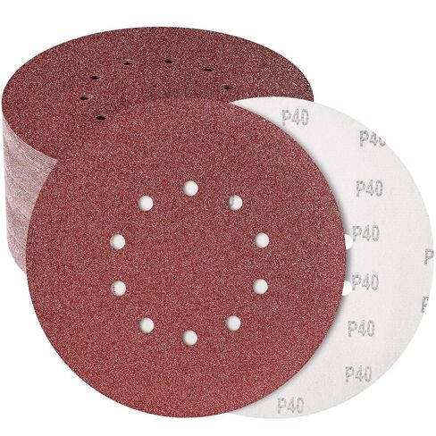 50 PCS 9-Inch 10-Hole Hook-and-Loop Sanding Discs for Drywall Sander, 120 Grit Drywall Sandpaper for Popcorn Ceiling Removal, Wood Furniture, Wall Painting Prep, Metal Sanding in Kuwait
