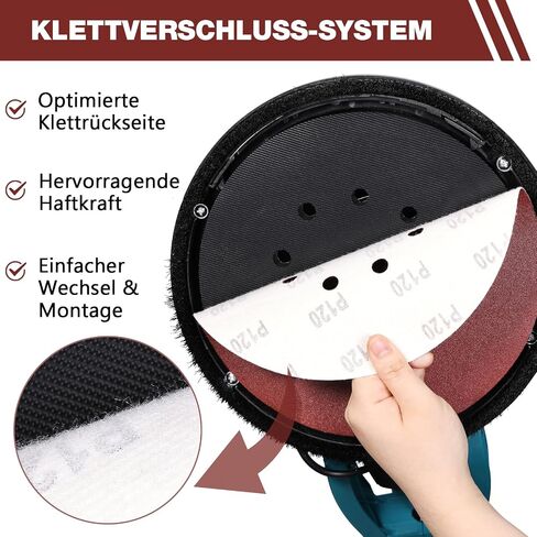 50 PCS 9-Inch 10-Hole Hook-and-Loop Sanding Discs for Drywall Sander, 120 Grit Drywall Sandpaper for Popcorn Ceiling Removal, Wood Furniture, Wall Painting Prep, Metal Sanding in Kuwait