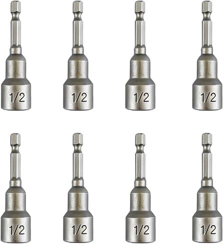8-Piece Magnetic Nut Driver Bit Set, Quick Change Hex Shank Power Socket Drill Bits (3/8 Inch) in Kuwait