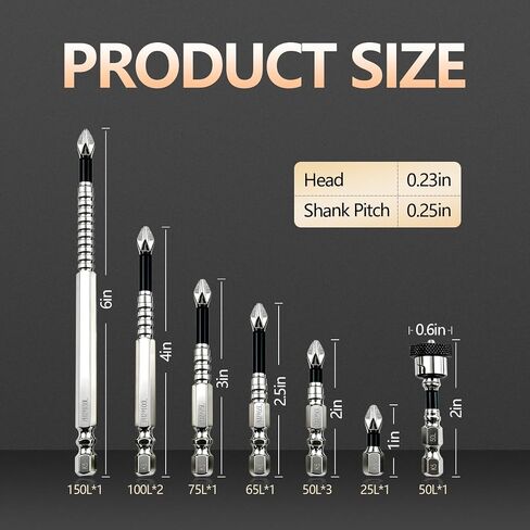 High Magnetic Screwdriver Drill Bit Set-10Pcs Fixion Tools K5 Non-Slip Bit | Magnetic K5 Impact Resistant Bit, Non-Slip 2 Phillips Driver Bits with Adjustable Positioning Bit for Home Improvement in Kuwait
