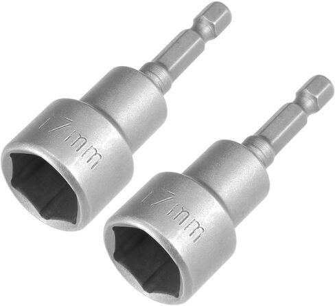 Set of 2 Magnetic Socket 17mm, 1/4" Hex Shank Drill Adapter for Nut Driver, Power Drills and Impact Socket Adapter, 65mm Length in Kuwait