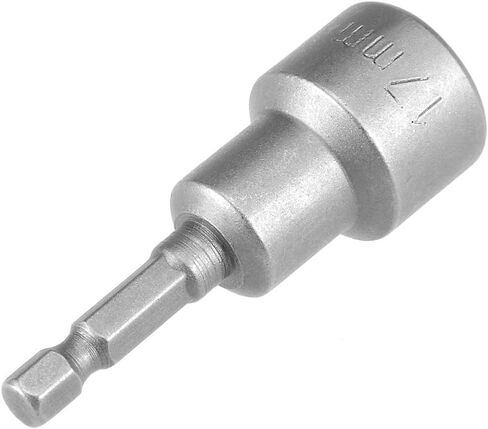 Set of 2 Magnetic Socket 17mm, 1/4" Hex Shank Drill Adapter for Nut Driver, Power Drills and Impact Socket Adapter, 65mm Length in Kuwait