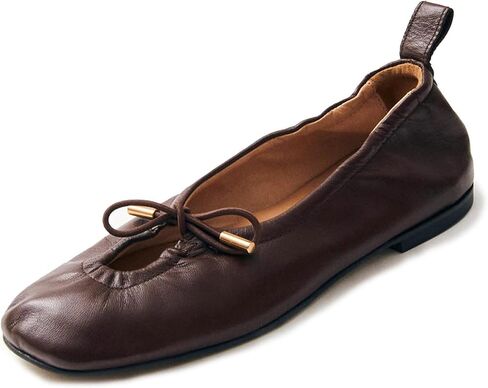 Womens Bow Ballet Flats Cute Square Toe Lace Up Bow Mary Jane Flats Slip On Casual Mary Ballerina Shoes in Kuwait