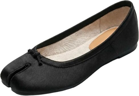 Women's Silky Satin Tabi Ballet Flats Split Toe Slip On Breathable Soft Comfortable Non-Slip Wide Width Casual Dress Shoes for Office Daily Commute Walking in Kuwait