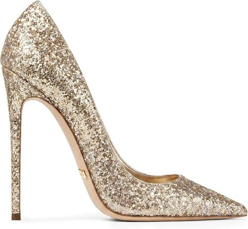 Women's Glitter High Heels Stiletto Pointed Toe Wedding Pumps | 4 Inch 10cm, Sparkly, Closed Toe, Sexy, Bridal Heels, Dress Shoes for Bride Party Office in Kuwait