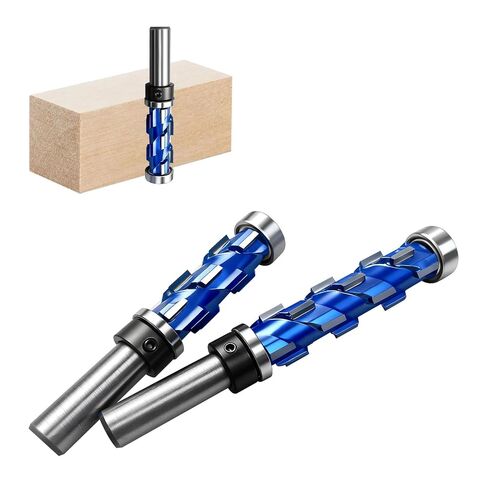 2PCS 1/2" Shank Flush Trim Router Bit Set Double Bearings Flush Trim Bit Trimming Tool Woodworking Milling Cutter Tool Router Template Bit for Wood MDF in Kuwait