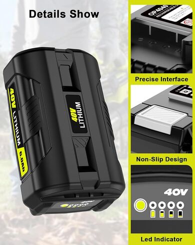 40V 6.0Ah Battery Compatible with 40 Volt Ryobi Battery Op40602 OP4040 OP40404,Compatible with All Ryobi 40V Tools in Kuwait