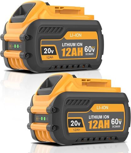 Upgraded 12000mAh Replacement for dewalt flexvolt 20v/60v Max battery Compatible with Dewalt 20/60 Volt 12.0Ah Battery DCB609 DCB606 DCB612 DCB200 DCB201 DCB203 DCB204 DCB206 Cordless Tools,2Packs in Kuwait