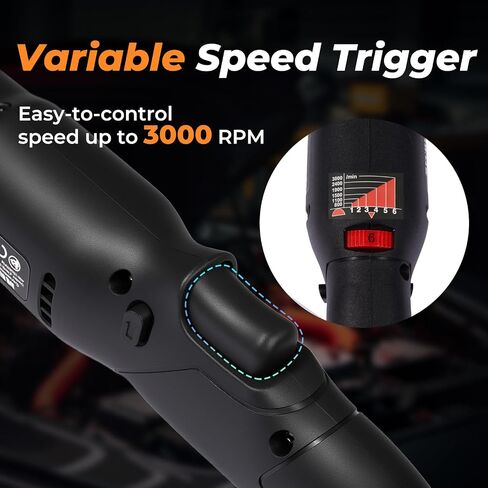 1/2" Brushless Right Angle Wrench 360 Rotating 160Nm, 2 Batteries | 6-Speed Control (800-3000 RPM), 4-Level LED Fuel Gauge, Includes 20pcs Sockets & Bits, 3500 IPM High Torque, Pro Tool Case in Kuwait