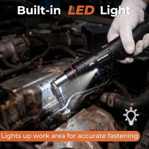 1/2" Brushless Right Angle Wrench 360 Rotating 160Nm, 2 Batteries | 6-Speed Control (800-3000 RPM), 4-Level LED Fuel Gauge, Includes 20pcs Sockets & Bits, 3500 IPM High Torque, Pro Tool Case in Kuwait