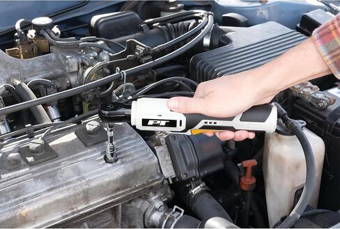 Performance Tool 4V 1/4 Inch Drive Cordless Ratchet - 0-230 RPM, 92 inch/lb Torque, Electric Ratchet, LED Light, USB-C, Electric Wrench, Auto Repair, White/Black in Kuwait