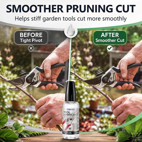 Dreyoo Garden Tool Lubricating Oil, 1 fl oz Pruner Lubricant for Pruning Shears Loppers Hedge Trimmer Blades Mini Chainsaw Chains, Helps Reduce Friction and Rust on Pivot Joints and Moving Parts in Kuwait