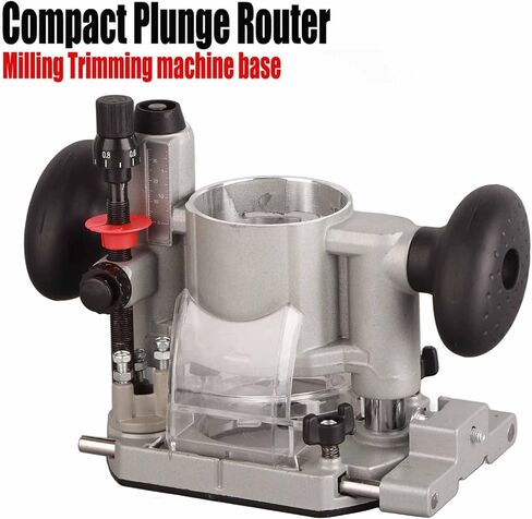 Compact Router Plunge Base Kit for Woodworking, Durable Aluminum Alloy Construction, Double Handle Trimming Machine Cover, Transparent Protective Cover, Fine Depth Adjustment with in Kuwait
