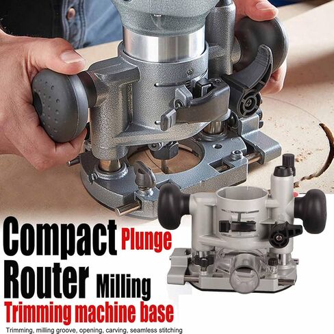 Compact Router Plunge Base Kit for Woodworking, Durable Aluminum Alloy Construction, Double Handle Trimming Machine Cover, Transparent Protective Cover, Fine Depth Adjustment with in Kuwait