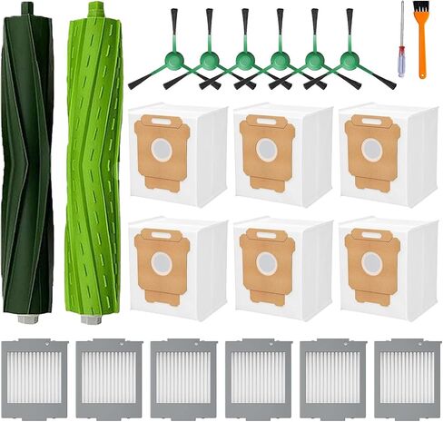 21-Pack Replacement Parts for Roomba Max 705 Vac/Plus 504 Vac Robot, for Roomba Max 705 Vac Accessories Kit Include 2 Main Brush, 6 Side Brush, 6 Dust Bag, 6 Filter in Kuwait