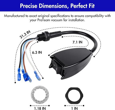 101610 Switch Cord Assembly Compatible with Backpack Vacuum Parts 120V Power Cord Replacement for Super CoachVac QuarterVac and More in Kuwait