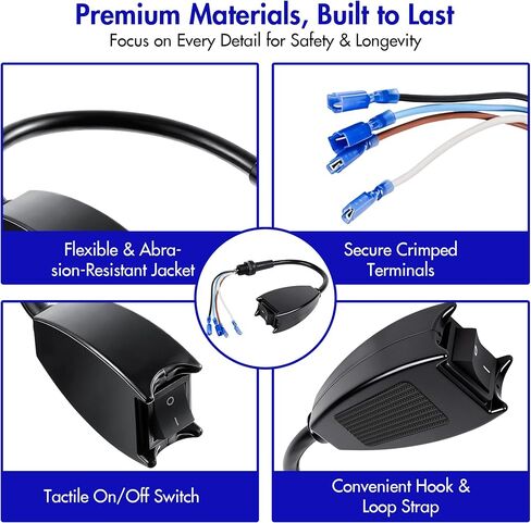 101610 Switch Cord Assembly Compatible with Backpack Vacuum Parts 120V Power Cord Replacement for Super CoachVac QuarterVac and More in Kuwait