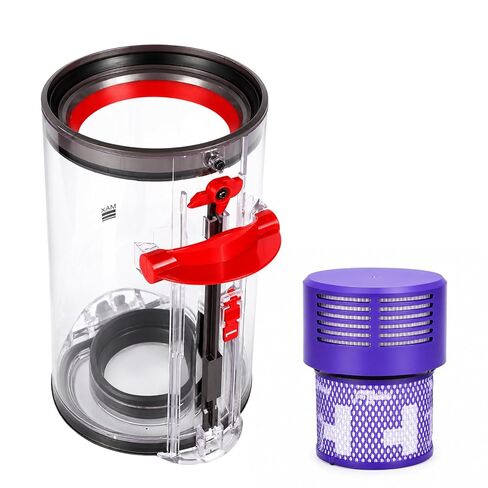 Upgraded Dust Bin Replacement Compatible with Dyson V10 SV12 Animal | Absolute, Canister Bin Part No. 969509-01 with 1 HEPA Filter, Vacuum Cyclone Replacement Parts in Kuwait