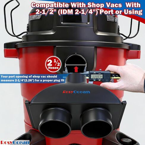 2-1/2 Inch Y Splitter Vacuum Hose Adapter Dual Port Dust Collection Fitting, Wet Dry Shop Vac Attachment for Table Saw Miter Saw Sander Woodworking Dust Extractor in Kuwait