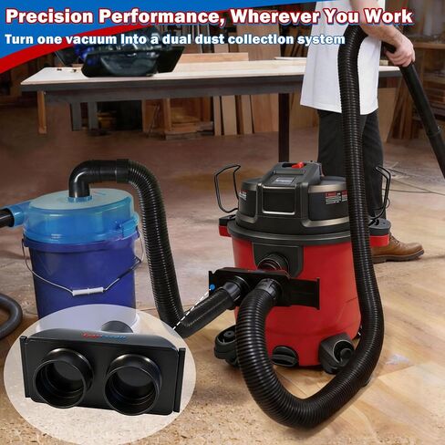 2-1/2 Inch Y Splitter Vacuum Hose Adapter Dual Port Dust Collection Fitting, Wet Dry Shop Vac Attachment for Table Saw Miter Saw Sander Woodworking Dust Extractor in Kuwait