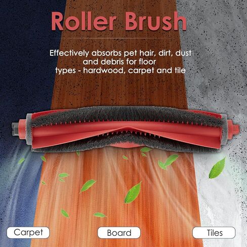 (2 Pack) Q10S5, Q10S5+, Q10X5, Q10X5+ Roller Brushes Compatible with Roborock Q10 S5/ S5+, Q10 X5/ X5+ Robot Vacuum, Main Brush Replacement Roller Brush in Kuwait