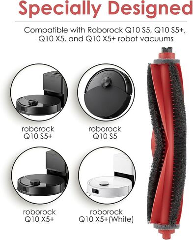 (2 Pack) Q10S5, Q10S5+, Q10X5, Q10X5+ Roller Brushes Compatible with Roborock Q10 S5/ S5+, Q10 X5/ X5+ Robot Vacuum, Main Brush Replacement Roller Brush in Kuwait