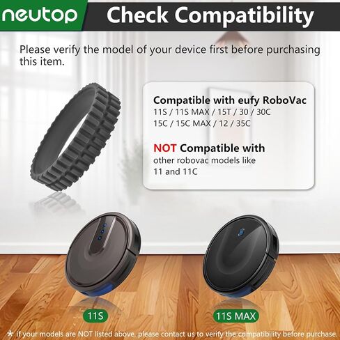Wheel Tires for eufy RoboVac 11S 15C MAX 15T 30C 12 35C, 4-Pack | Rubber Tire, Anti-slip, Great Adhesion and Easy Assembly in Kuwait