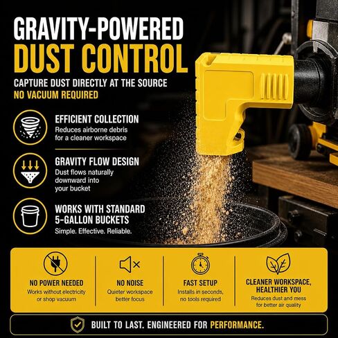 Dust Extraction Adapter for Table Saw - 2.5 Inch Dust Collector Connector with Hook, Dust Port Adapter Table Saw Accessories to Keep Workspace Clean in Kuwait