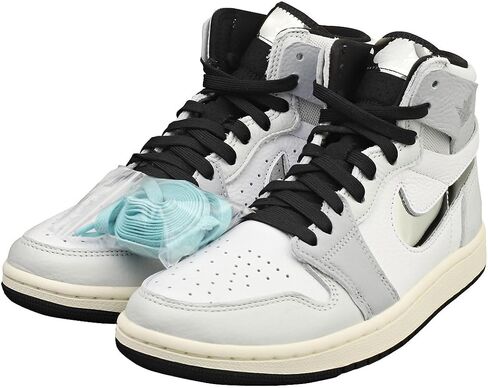 Nike Air Jordan 1 Zm Air Cmft Womens Trainers FJ4652 Sneaker Shoes - White Metallic Silver 100 in Kuwait