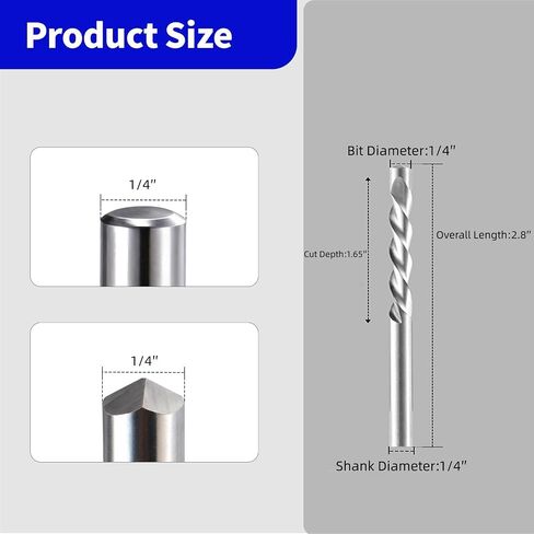 5 Pcs Drywall Cutting Bit, 1/4 Inch Spiral Rotary Cut Out Bits, High Speed Steel Drywall Router Bits for Drywall and Gypsum Board Cutouts, Outlet Boxes, Wall Openings, Door Openings in Kuwait