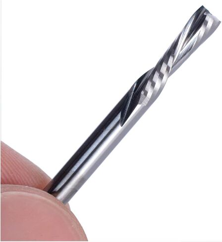 Milling Cutter Bit Rotating Bit 1 3.175/4/5/ 6mm 3A TOP High- quality Left- handed 2 Spiral Flute Bits, Down Cut Carbide End Mill, Left- hand Spiral Milling Cutter (Dimensions : 6x25) in Kuwait