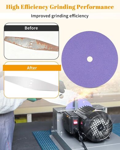 25Pcs 7" Sanding Disc Compatible with JLD10-8 Lawn Mower Blade/Sharpener and Grinder,60 Grit Blue Zirconia Sticky in Kuwait