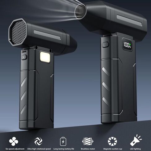 Multi Purpose 100000RPM Air Blower with Housing 5 Speed Settings for Indoor Outdoor Use Powerful Cordless in Kuwait