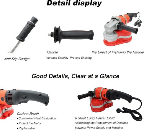 TECHTONGDA Portable Wall Floor Grinder Sander Polishing Machine Electric for Concrete Epoxy Wall Floor Adjustable Speed with Telescopic Rod 220V in Kuwait