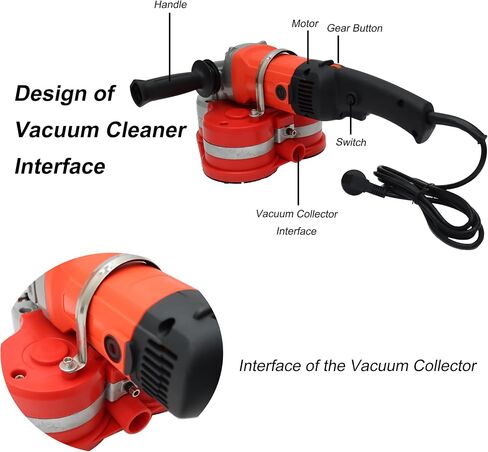 TECHTONGDA Portable Wall Floor Grinder Sander Polishing Machine Electric for Concrete Epoxy Wall Floor Adjustable Speed with Telescopic Rod 220V in Kuwait