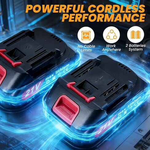 Cordless Car Buffer Polisher Machine, 28 PCS Complete Set & 2X21V Batteries | 6 Variable Speeds Random Orbital Polisher For Car Detailing, Scratch Removal, Waxing & Repair in Kuwait