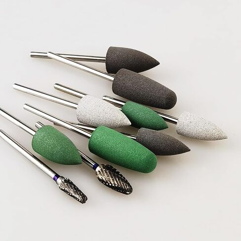 8pcs Hp Silicone Rubber Polishing Burs + 2 Tungsten Steel Polishers Acrylic Grinding Polishing 3/32" (2.35mm) Shank Shaft in Kuwait