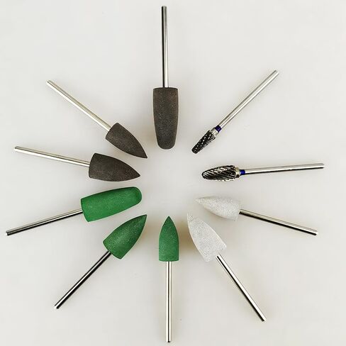 8pcs Hp Silicone Rubber Polishing Burs + 2 Tungsten Steel Polishers Acrylic Grinding Polishing 3/32" (2.35mm) Shank Shaft in Kuwait
