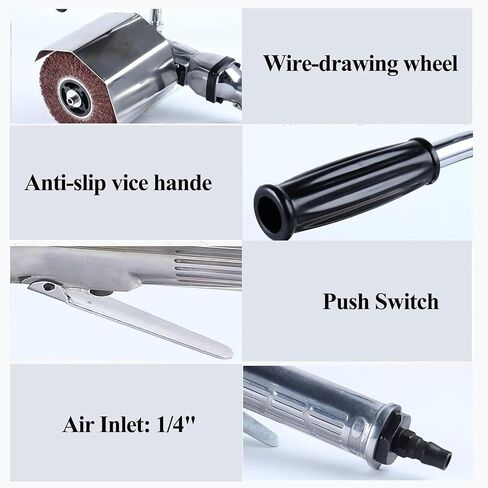 Burnishing Polishing Machine,Pneumatic Surface Conditioning Tool,Handheld Wheel Polisher Sander Wire Drawing Machine for Stainless Steel Metal Wood Polishing,2500RMP in Kuwait