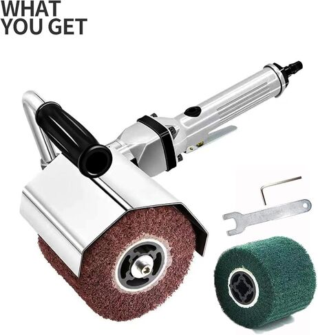 Burnishing Polishing Machine,Pneumatic Surface Conditioning Tool,Handheld Wheel Polisher Sander Wire Drawing Machine for Stainless Steel Metal Wood Polishing,2500RMP in Kuwait