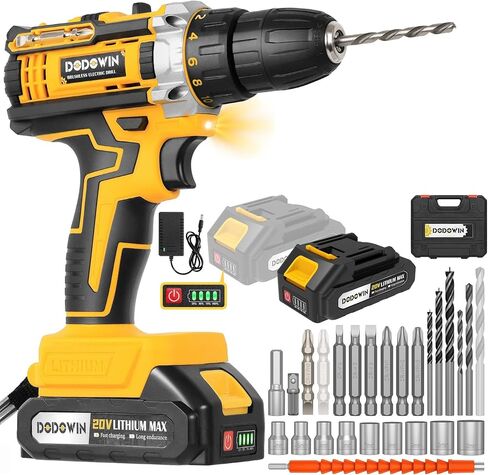 Power Drill Set with 1 Battery and Charger, Rechargeable Small Machine for Home Use, Electric Wall Drill Driver Kit with Variable Speed in Kuwait