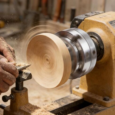VEVOR 4 Inch Wood Lathe Chuck, 4-Jaw, Self-Centering Wood Turning Chuck Set with 1" x 8TPI Thread & Adapter, 4 PCS Round/Jaws/Pin Jaws, Case, Nickel-Plated, High-Hardness Steel, for Woodworking Lathe in Kuwait