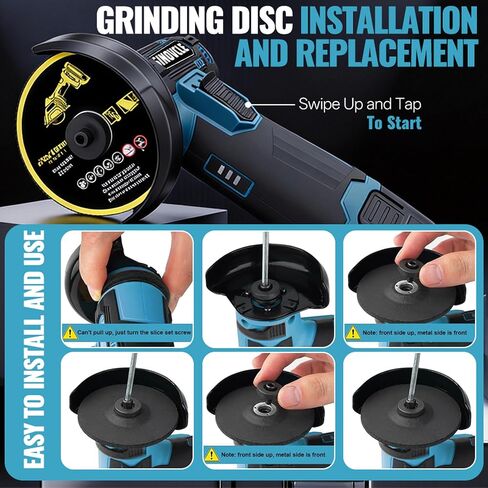 Cordless Angle Grinder Kit 19500 RPM Mini Electric Grinding Tool with 2x12V 1300 mAh Batteries 6 Cutting Discs Polishing Wheel & Flap Disc Portable Handheld Metal Wood Cutter Green in Kuwait