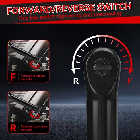 3/8" Cordless Ratchet Wrench for Milwaukee M18 Battery, 60 Ft-lbs(81 N.m) Electric Ratchet Set with Extended Head, Variable Speed, 3/8" to 1/4" Adapter, LED Light, 8 Socket Set (No Battery) in Kuwait